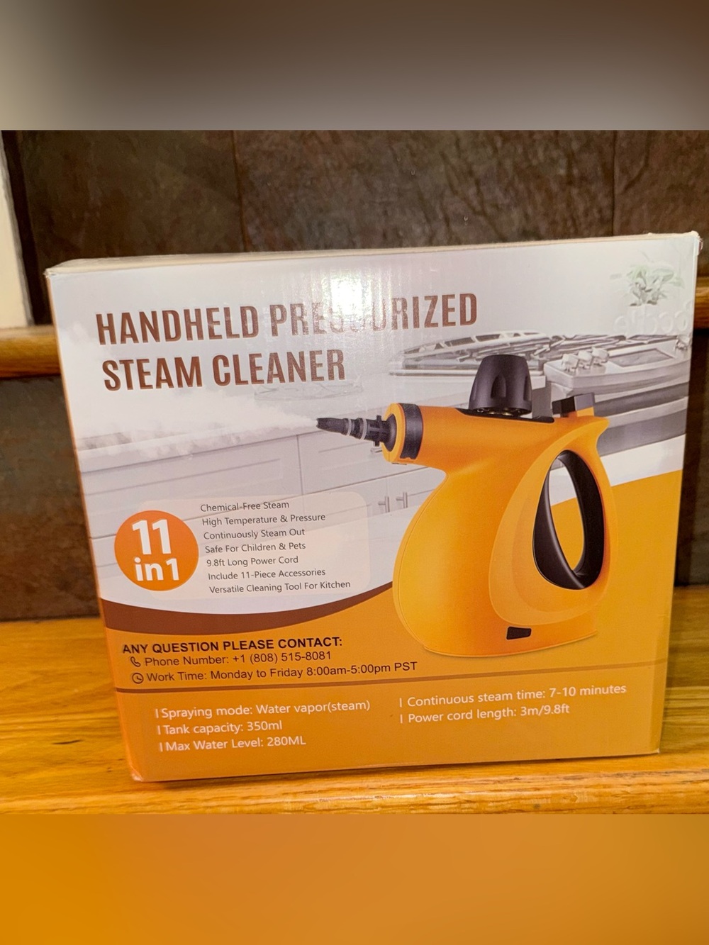 Handheld Pressurized Steam Cleaner - Orange